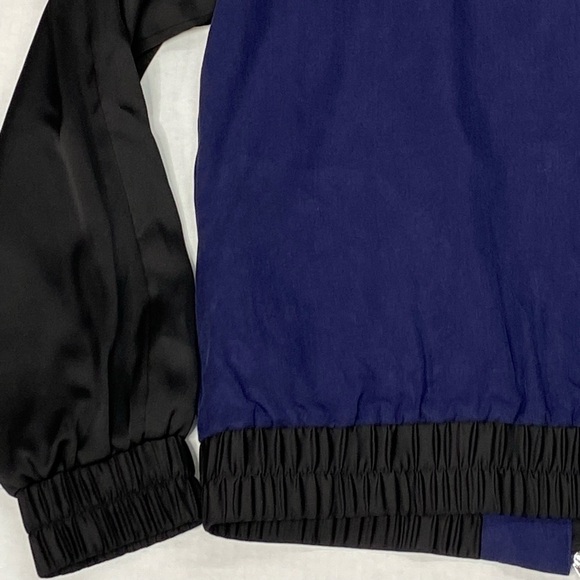 Karen Millen women’s zip up jacket two tone, blue black, elastic waist NWT NEW - Picture 11 of 13